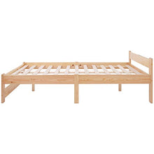 belupai Letto in legno massiccio con testiera e rete a doghe, naturale (200 x 140 cm)