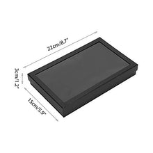 Alinory Pratica Custodia per Gioielli con Scatola di immagazzinaggio 8.7 * 5.9 * 1.2 in floccaggio per Home Office(Black)
