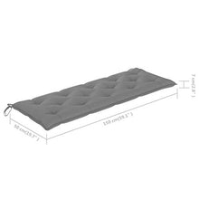 vidaXL Panca da Giardino con Cuscino Grigio 150 cm Legno di Teak