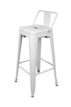 La sedia spagnola tólix Pack di sgabelli con schienale, Acciaio Inox, Bianco, 43 x 43 x 76 cm