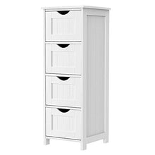 YIZHE Mobiletto Bagno con 4 Cassetti, Piccolo Mobile da Bagno, Mobiletto con Supporto a Pavimento e Armadietto di Legno