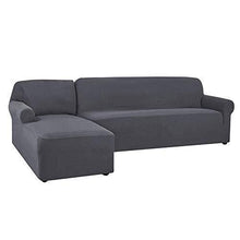 Abukjm - Copridivano per chaise longue a forma di L, in tessuto jacquard elastico, per divano ad angolo, per divano e divano, protezione per mobili (grigio, parte B-B 145-185 cm) - Arredi Casa