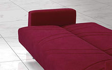 Dafne Italian Design Divano Letto 3 posti. Tessuto in Micro Fibra Bordeaux (cm. 225 x 87 x 92 h)