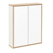 Fackelmann - Set di mobili da Bagno in Stile Rustico, 60 cm, con Specchio a LED, 4 Pezzi, Colore: Bianco