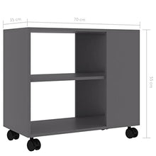 vidaXL Tavolino Grigio 70x35x55 cm in Legno Multistrato