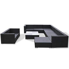 vidaXL Divano da Esterno Set 32 pz in Polirattan Nero Sofa Giardino Patio