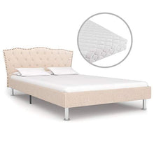 SKM Letto con Materasso Tessuto Beige 140x200 cm (42.34kg)