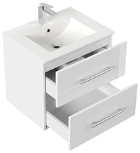 Set di mobili da bagno Firenze 60 (5 parti/A) incl. specchio a LED bianco lucido