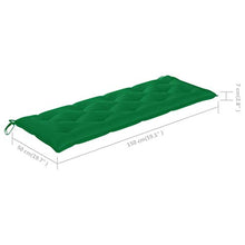 vidaXL Panca da Giardino con Cuscino Verde 150 cm in Legno di Teak