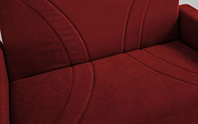 Divano 2 posti in tessuto rosso lavabile - cm. 158 x 87 x 92. con schienale reclinabile.