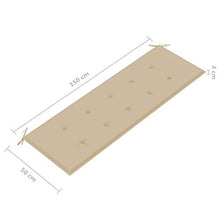 vidaXL Panca da Giardino con Cuscino Beige 150 cm Legno di Teak