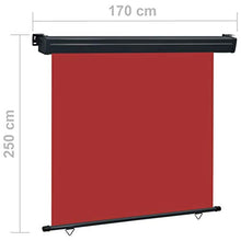 Tidyard Tenda a Rullo per Terrazzo Rosso/Marrone 160/170x250 cm,Tenda da Sole Avvolgibile,Tenda da Sole per Esterno,Tenda da Sole per Gazebo e Pergolato