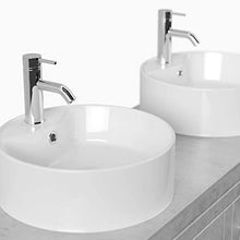 Mobile bagno a terra Memoria Modern grigio cemento con lavabi appoggiati