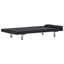 vidaXL Divano Letto con 2 Cuscini Regolabile Elegante Moderno per Ospiti Arredo Salotto Sofa Grigio Chiaro in Similpelle Telaio Legno Gambe Cromate