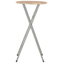 vidaXL Tavolo da Bar Rovere MDF e Acciaio Rotondo Pieghevole Tavolino Cucina