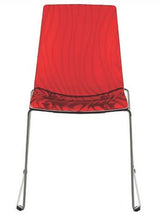 Sedia Calima rosso rubino gambe alluminio e scocca policarbonato (conf. 4 pz)