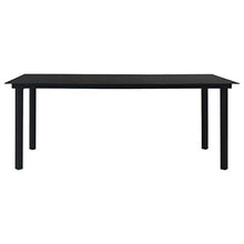SKM Set da Pranzo da Giardino 7 pz Nero in Vetro e Acciaio (58.13kg)
