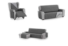 Textilhome - Salvadivano Trapuntato Copridivano Malu 3 posti Reversibile. Colore Grey - Arredi Casa