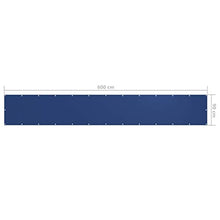 vidaXL Paravento da Balcone Blu 90x600 cm Tessuto Oxford