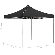 SKM Gazebo Professionale Pieghevole Alluminio 2x2 m (Antracite)