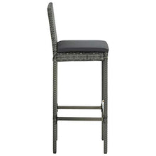 FAMIROSA Sgabelli da Bar con Cuscini 2 pz Grigi in Polyrattan-3436