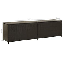 E E-NICES Baule da Giardino in Polyrattan 200x50x60 cm Marrone