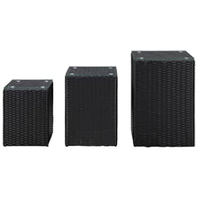 vidaXL Tavolino Laterale Piano in Vetro Nero 35x35x52 cm in Polyrattan
