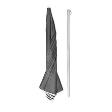 LZQ 200 cm Ombrellone Tondo Ombrello Parasole da Esterno da Giardino da Spiaggia Protezione Solare UV50+ Grigio Scuro