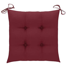 vidaXL Sedie da Giardino con Cuscini Rosso Vino 6 pz Massello di Teak