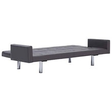 Tidyard Divano Letto con Braccioli in Similpelle,Divano Transformabile in Lettino Grigio