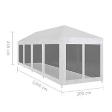 E E-NICES Tenda per Feste con 10 Pareti in Rete 12x3 m