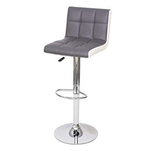 Mendler Set 2X sgabelli Lounge HWC-G87 Ecopelle Base cromata Grigio Bianco