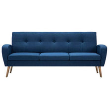 Tidyard Divano a 3 Posti Reclinabile in Tessuto,Poltrona Relax Poltrona Moderna,Design Confortevole,Blu