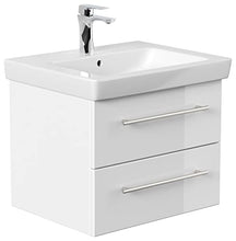 emotion Lavabo con mobiletto, Legno, Bianco Lucido, 60, 2 unità