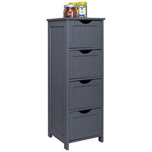 EUGAD 0122WY Mobiletto Grigio Cassettiera Armadietto Bagno Cucina Mobile a Colonna Salvaspazio in Legno