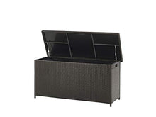 Beliani Scatola per Cuscini Marrone Rattan Sintetico Coperchio 126 x 46 cm 290 L Modena