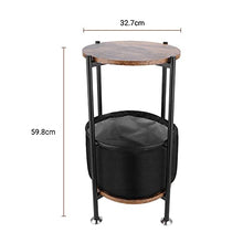 GOTOTOP comodino piccolo divano con tessuto per camera da letto, soggiorno, piccolo spazio, marrone e nero, 59,8 x 32,7 cm