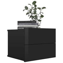 vidaXL Comodini Nero Lucido 2 pz 40x30x30 cm in Truciolato
