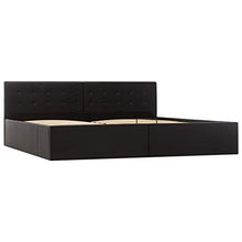 SKM Giroletto con Contenitore Idraulico Nero Similpelle 180x200cm