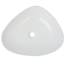 Lavabo triangolare in ceramica per bagno interno bianco 50,5 x 41 x 12 cm