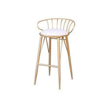 Zfggd Sgabello Alto da Bar Sgabello Imbottito Antiscivolo sfoderabile da Bar per la Colazione Bar da Cucina con Schienale, Bianco (Size : Sitting height65cm)