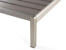 Beliani Lettino da Giardino con Struttura in Alluminio Argento e Legno Grigio Nardo