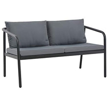vidaXL Divano a 2 Posti da Giardino con Cuscini Alluminio Grigio Sofa Esterni
