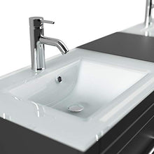 Mobile bagno a terra Vitro Modern con lavabos in vetro nero satinato