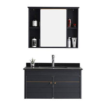 Set di Mobiletti Specchio e Lavabo Mobile da Bagno Combinazione Tavola da Parete Tavola da Parete Piccolo Apartment Apartment Vanity Specchio Armadio (Color : Black, Size : 48x80x48cm)