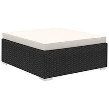 vidaXL Divano da Giardino Set 15 pz in Polirattan Nero Sofa con Cuscini Tavolo