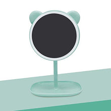 CFPPX Specchio Trucco con Luce LED, USB Ricaricabile Pieghevole Specchio Cosmetico, Makeup Mirror, Specchio da Rotazione a 360°,Verde,Bear1