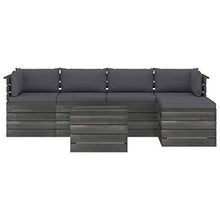 FAMIROSA Set Divani da Giardino su Pallet 6 pz con Cuscini Massello Pino-1863