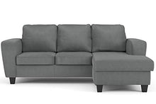 Confort24 Dany - Divano ad angolo a 3 posti, reversibile, destro o sinistro, scamosciato, grigio