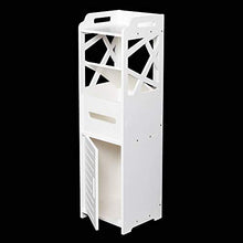 Jobolt - Armadietto da bagno a 3 ripiani con 2 ante 23 23 80 cm, colore: Bianco
